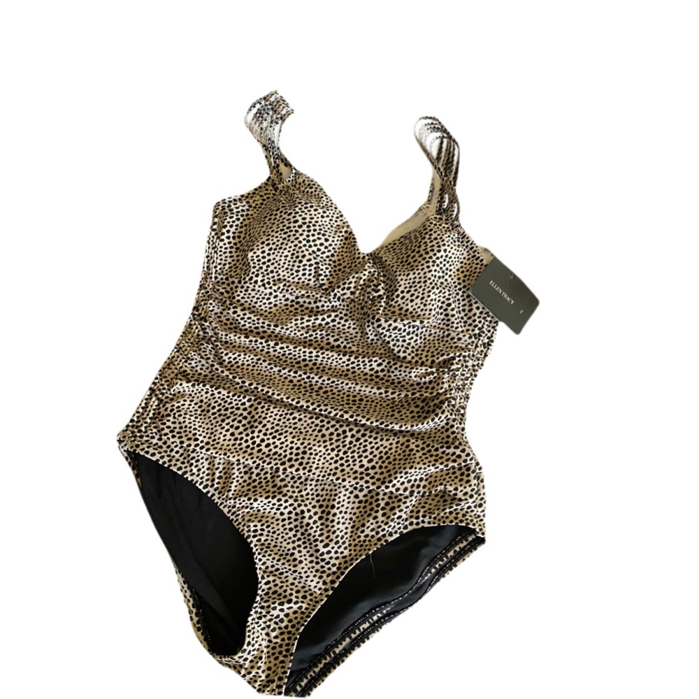Ellen Tracy 1PC Swimsuit Cheetah Print- Sz  14